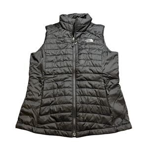 The North Face Black Quilted Primaloft Nylon Zippered Puffer Vest Pockets Med